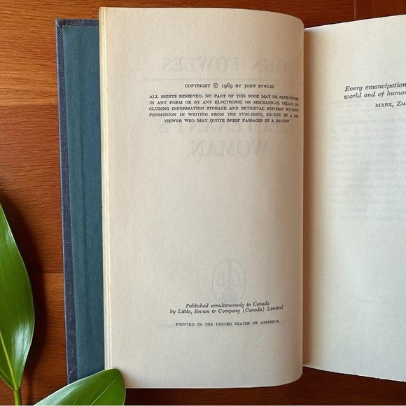 VINTAGE 1969 The French Lieutenant’s Woman by John Fowles | Hardcover Linen Blue - Picture 7 of 8